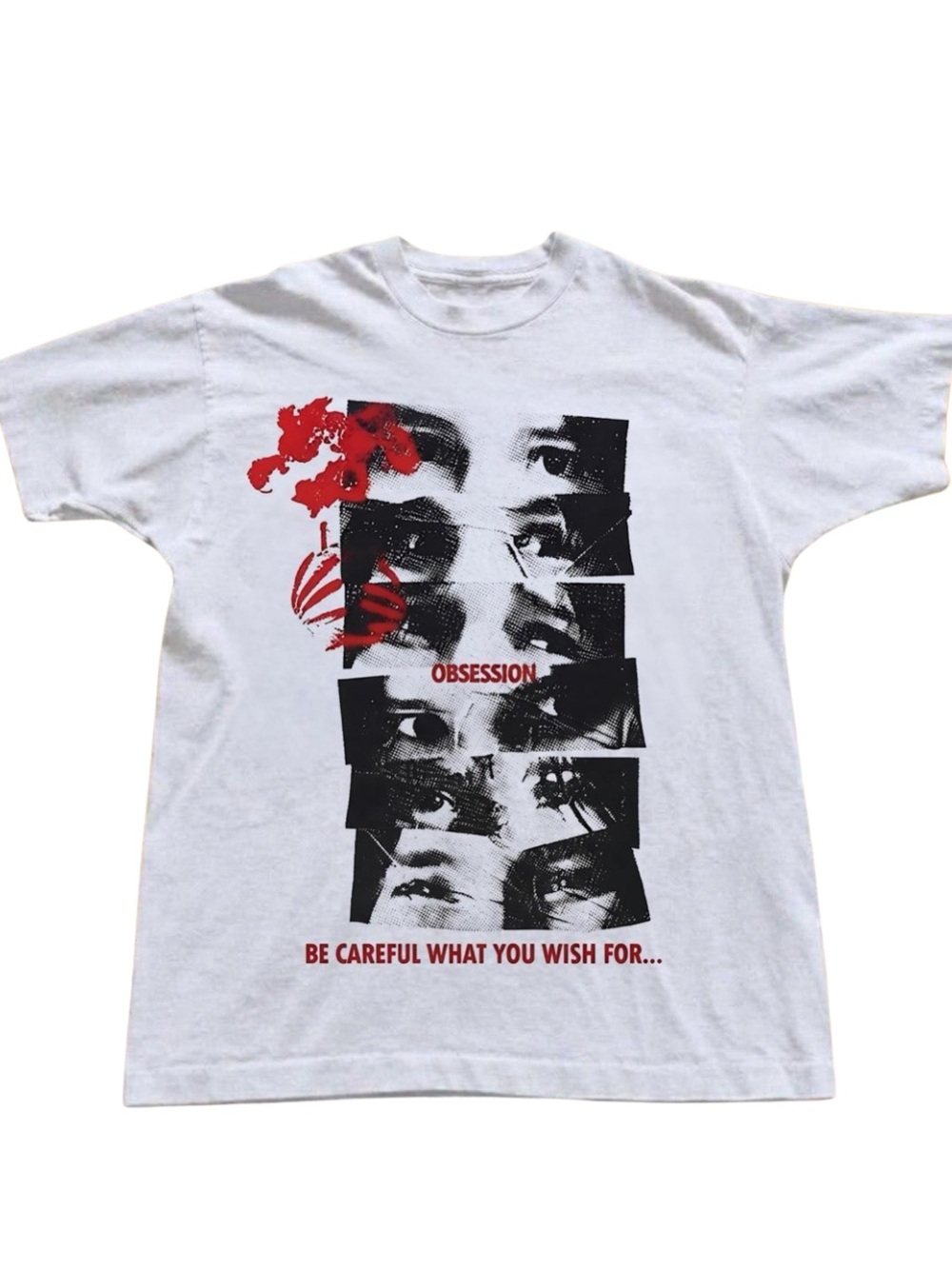 Gildan Obsession Graphic White Tee - 'Be Careful What You Wish For'